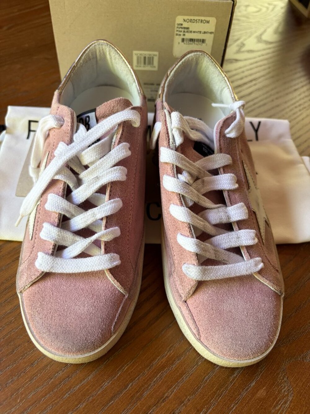 Auth NIB Golden Goose Super Star Pink Suede Size 35